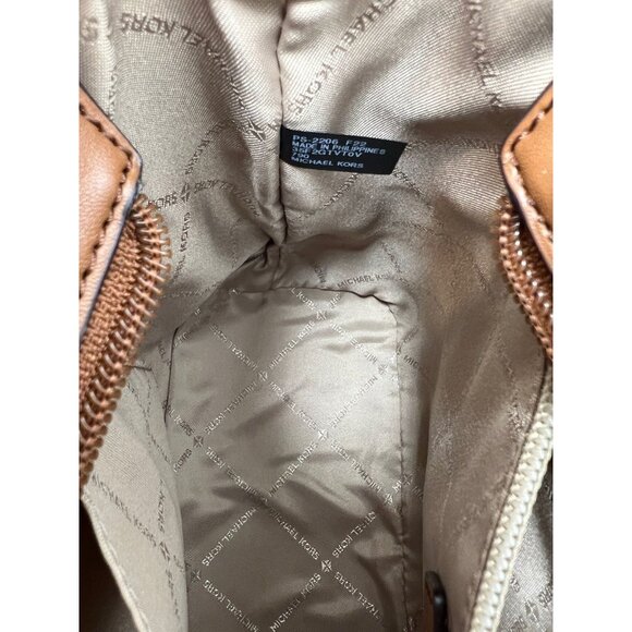 Michael Kors tote carryall handbag xs convertible top zip crossbody brown gold - Picture 7 of 9